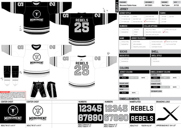 MONUMENT REBELS SELECT - PLAYER PACKAGE - 2025-26