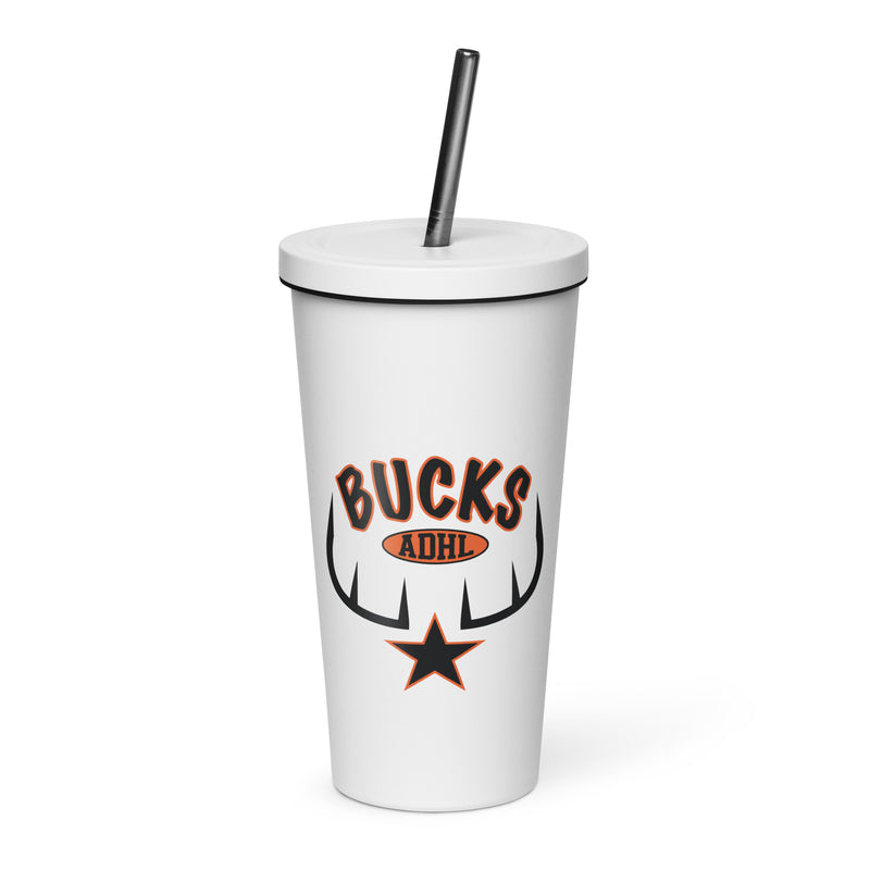 ARIZONA BUCKS tumbler with a straw