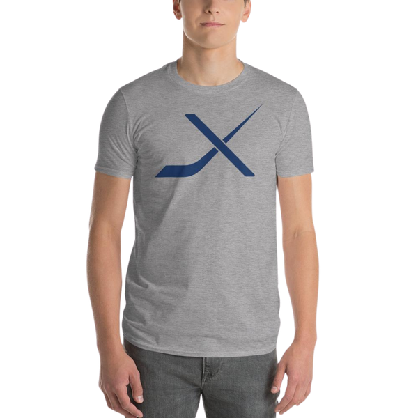 X JERSEYS "NAVY X" SUPER SOFT HEATHER COTTON T-SHIRT