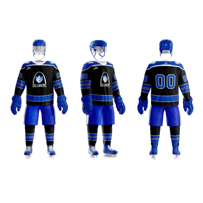 Custom Blue White-Black Hockey Jersey Discount